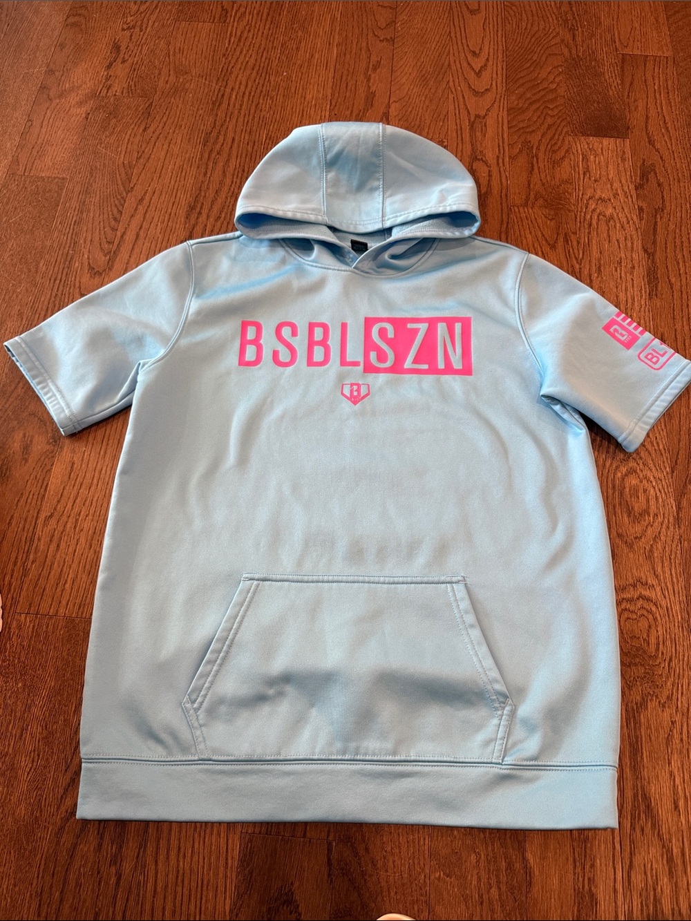 BSBLSZN Light Blue Kids Short-Sleeve Hoodie